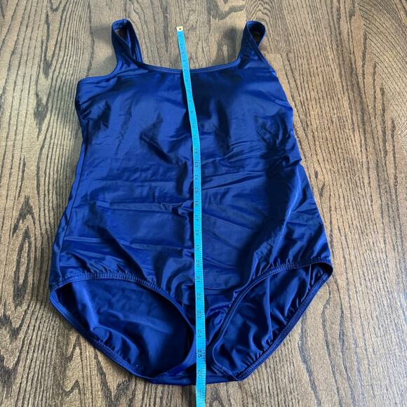 Lands End Womens Solid Navy Blue One Piece Swim Suit Size 14 Slimming - Picture 8 of 8